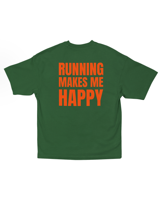 Running Makes Me Happy Green & Orange